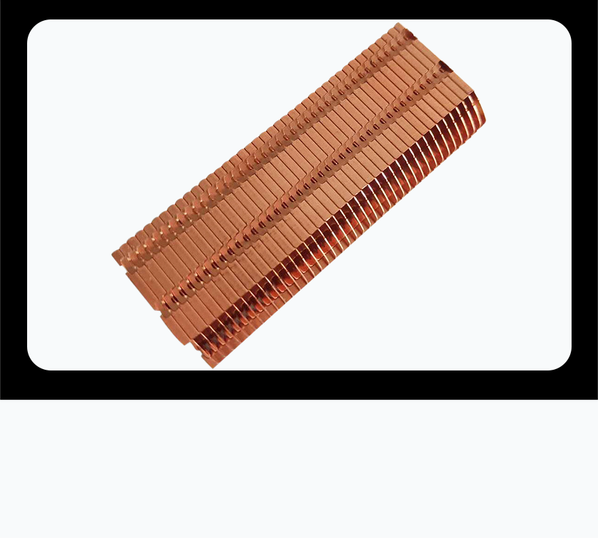 Pure copper Clip-fin Stamped Heat Sink
